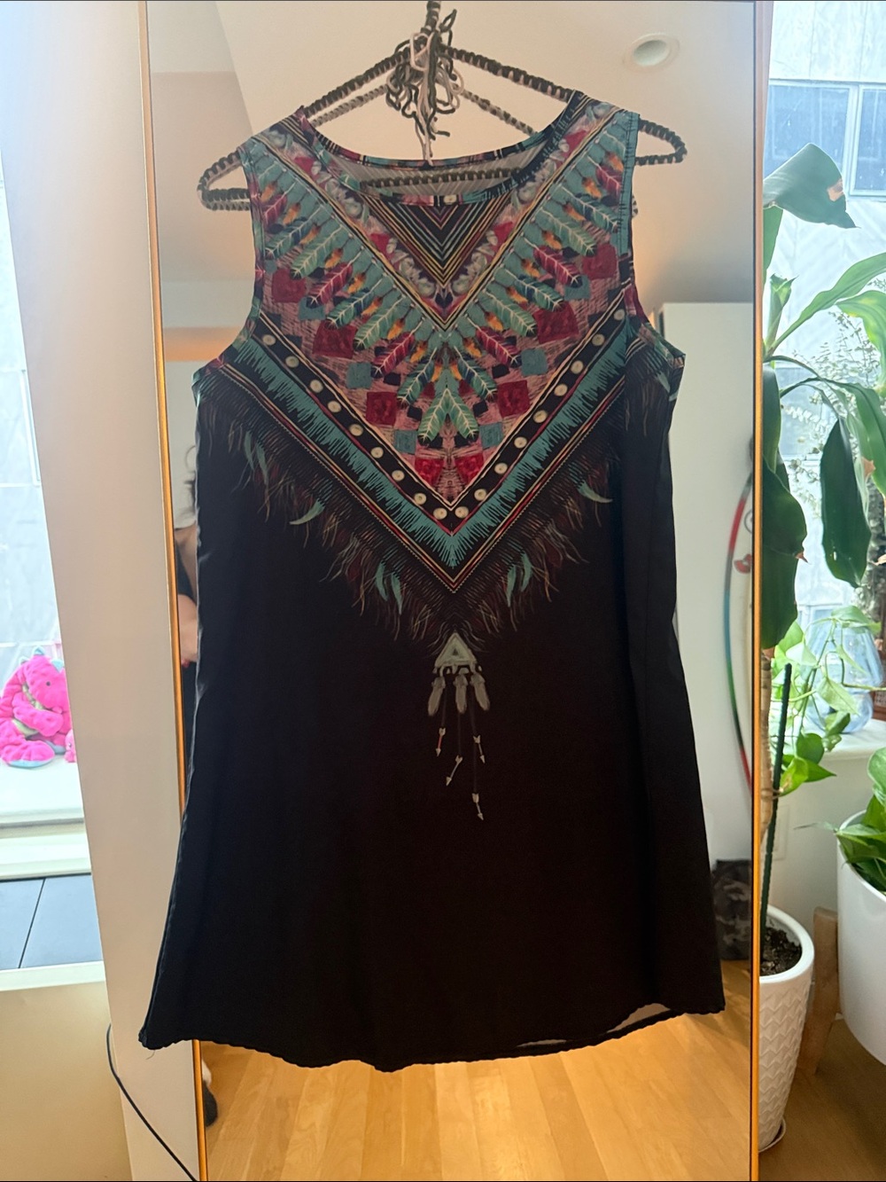 Boho Embroidered Black Sleeveless Women’s Top